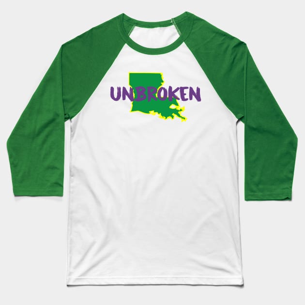 Unbroken Mardi Gras Baseball T-Shirt by Gsweathers